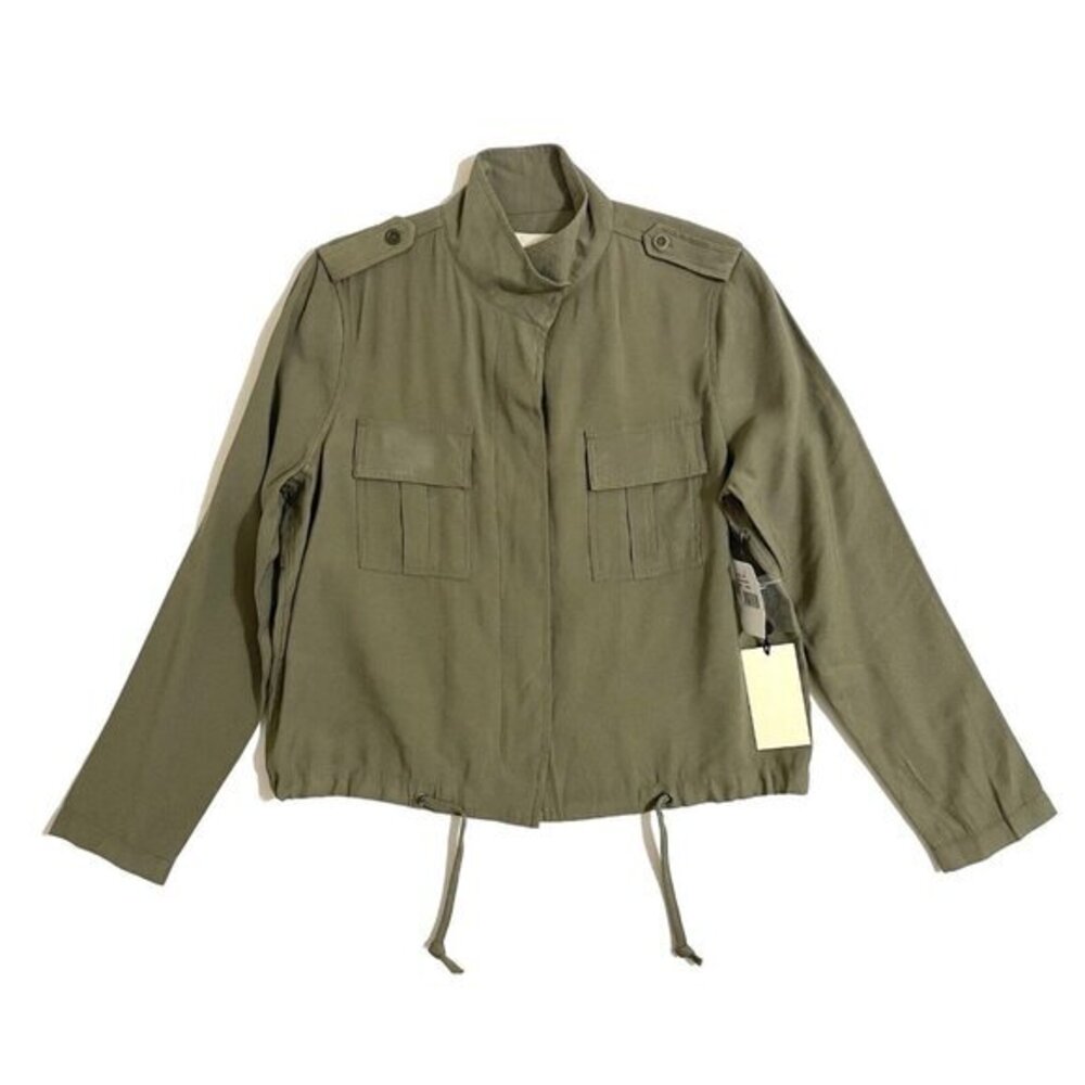 Sneak Peak Crop Jacket Green Military Style Casual Jacket SZ XS NWT